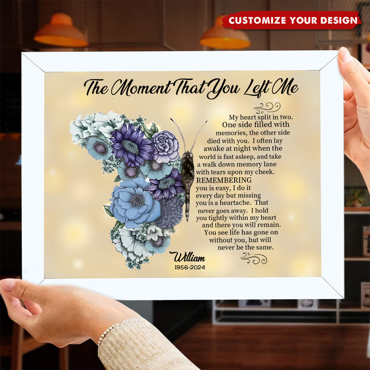 The Moment That You Left Me-Memorial Light Up Shadow Box