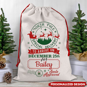 Personalized Custom Christmas Gift Favor Bag-Special Delivery To Family