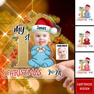 Newborn's First Christmas-Personalized Custom Pendant Can Upload Photo