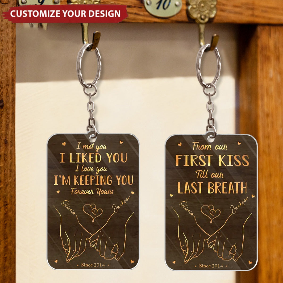 From Our First Kiss, Till Our Last Breath - Couple Personalized Custom Shaped Acrylic Keychain