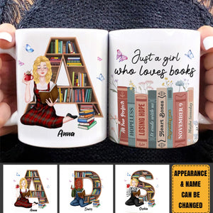 Just A Girl Who Loves Books, Personalize Mug, Gifts For Book Lover