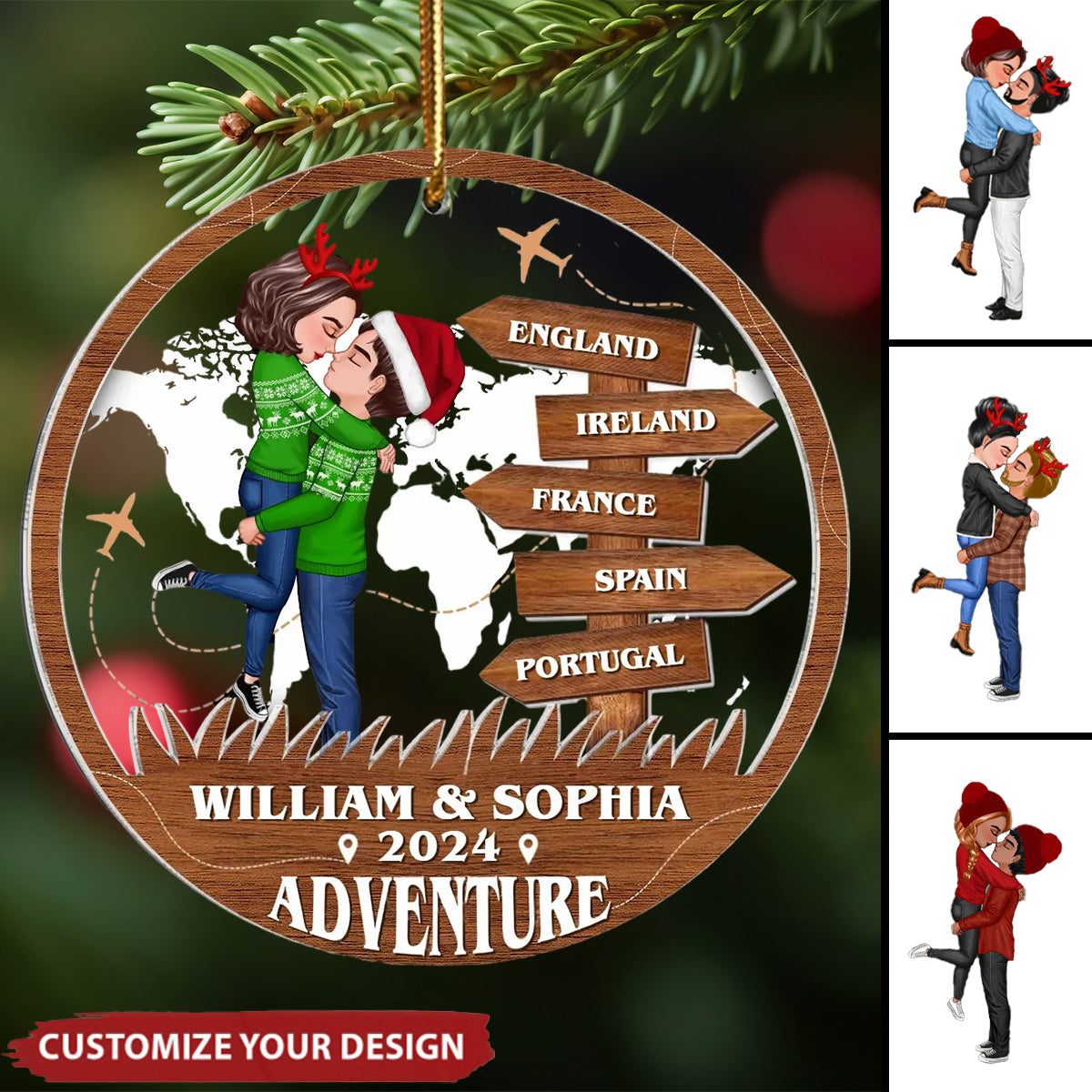 Memories Of Our Adventures-Personalized Travel Souvenirs-Christmas Gifts For Couples