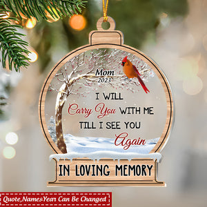 Memorial Cardinal Gift, Hard To Forget Someone Personalized Ornament