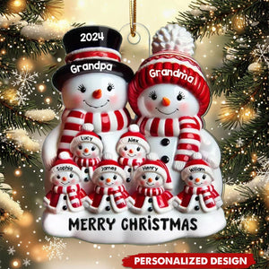 Happy Snowman Family-Personalized Christmas Gifts For Family Member