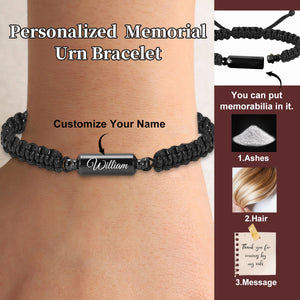 Personalized Engraved Memorial Urn Bracelet for Ashes