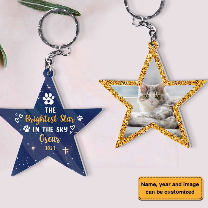 Pet Memorial The Brightest Star In The Sky Photo Acrylic Keychain