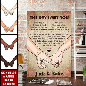 The Day I Met You - Personalized Couple Hands Poster