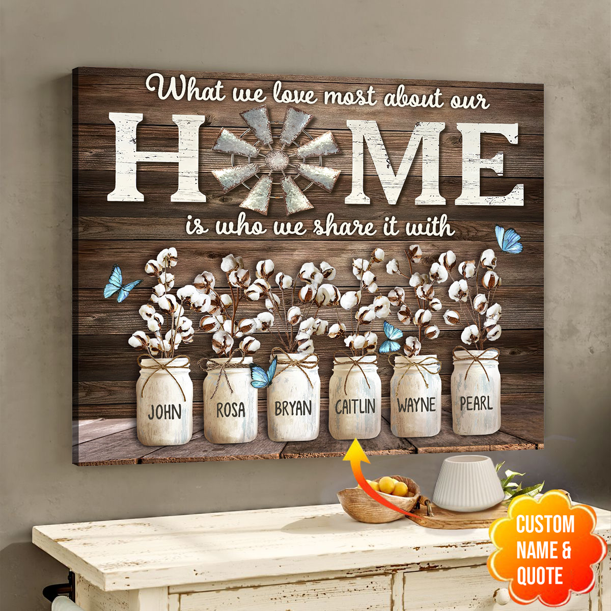 Personalized Names Gifts What We Love Most About Our Home Poster