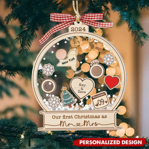 Our First Christmas As Mr&Mrs-Personalized Acrylic Wedding Couple Memorial Ornament