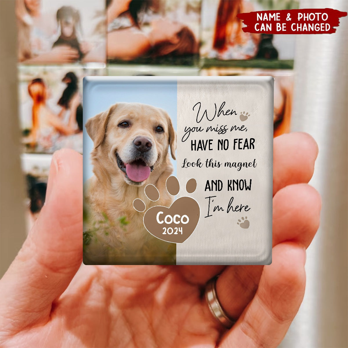 When You Miss Me, Custom Dog Lovers Gift Personalized Acrylic Fridge Magnet