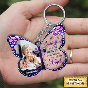 I Am Always With You Butterfly Shape Upload Photo Personalized Keychain