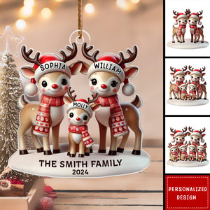 Reindeers Family Christmas Personalized Acrylic Ornament