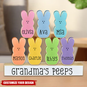 Personalized Peeps Block Set Easter Decoration Grandmas Peeps Easter Block Set