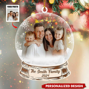 Personalized Custom Photo Family 2024 Christmas Acrylic Ornament