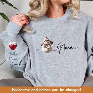 Christmas Snowman Grandma With Kids Personalized Sweatshirt