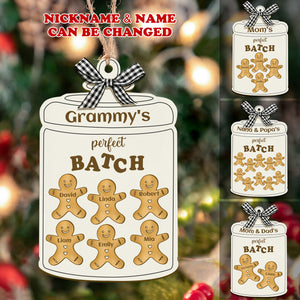 Grandma's Perfect Cookie Batch - Personalized Wooden Ornament