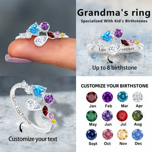 Personalized simple And fashionable irregular Birthstone Ring- A Gift For Her