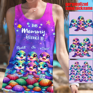 This Grandma Belongs To Colorful Turtle - Personalized Tank Top