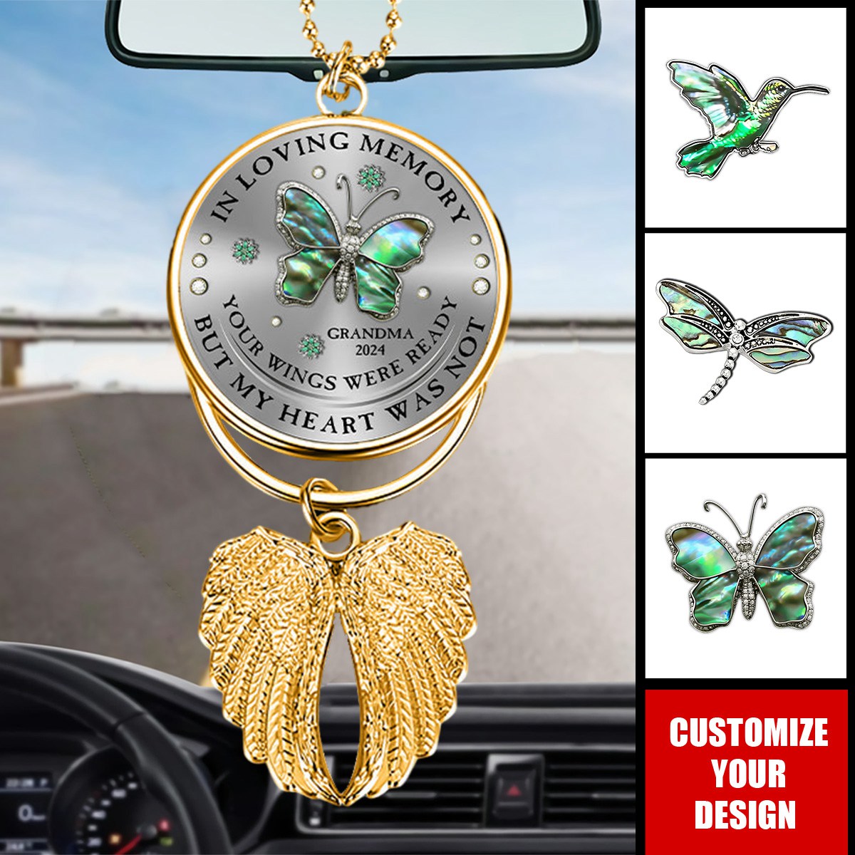 Your Wings Were Ready But My Heart Was Not - Personalized Memorial Wings Ornament