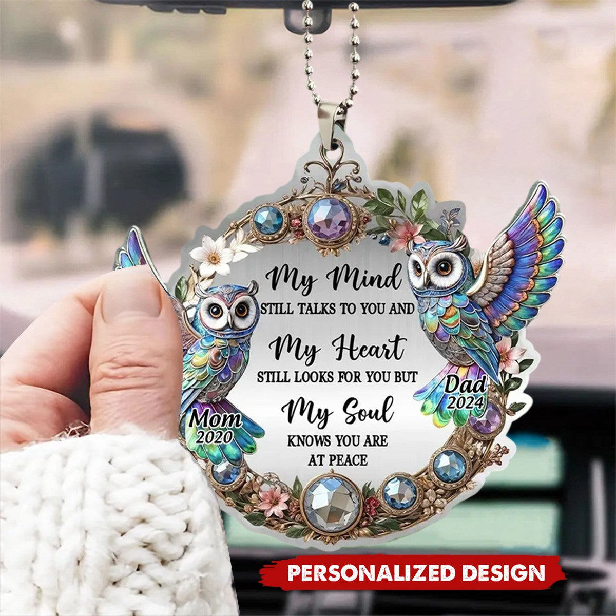 Owl My Mind My Heart My Soul Personalized Memorial Ornament