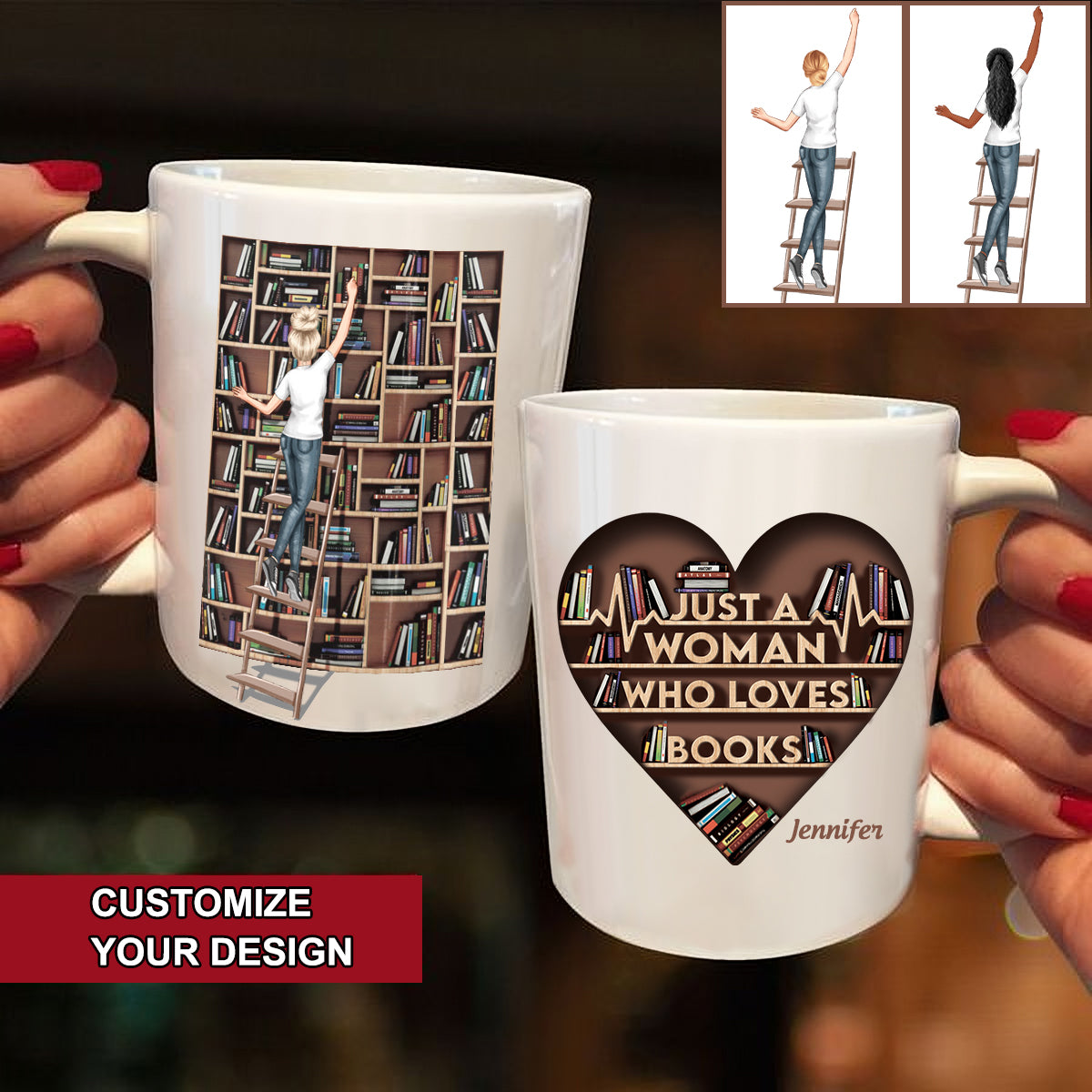 Just A Girl Who Loves Books - Personalized Mug Gift For Book Lover