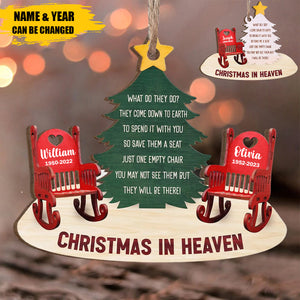 Christmas In Heaven - Personalized Memorial Wooden Ornament