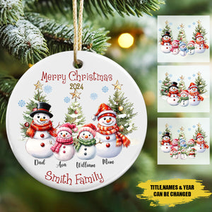 Christmas Snowman Family-Personalized Ornament Gift For Family