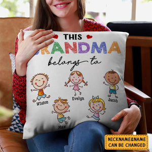 This Grandma Mom Belongs To Cute Kids Personalized Pillowcase