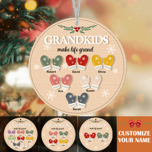 Grandkids Make Life Beautiful -Personalized Christmas Glove Ornaments