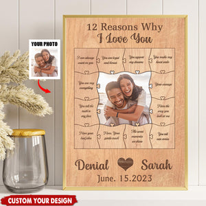 12 Reasons Why I Love You Couple Personalized Custom Name Poster, Christmas Gifts