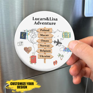 Travel Adventure Memorial-Personalized Location Fridge Magnet