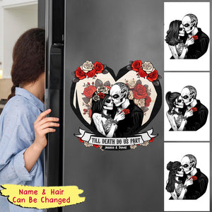 Til Death Do Us Part Couple Skull - Personalized Sticker