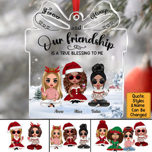 Besties - Our Friendship is a True Blessing to me - Personalized Transparent Ornament