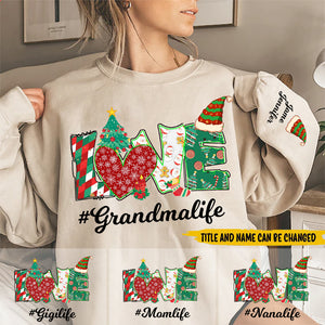 Personalized Grandma Life Christmas Hat Sweatshirt