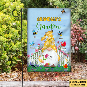 Customized Grandma's Garden With Little Bugs Flag