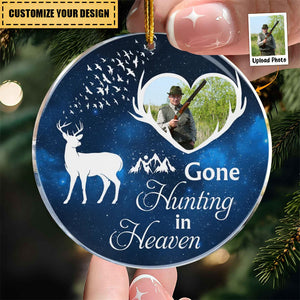 Gone Hunting In Heaven - Personalized Acrylic Photo Ornament