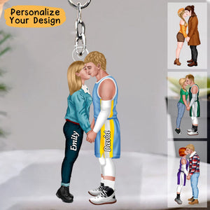 Personalized Acrylic Keychain - Gift For Basketball Couple