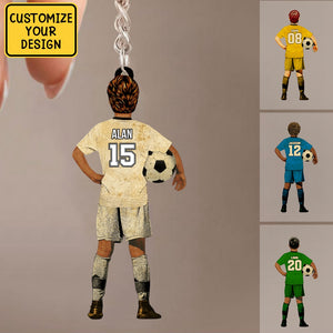 Personalized Soccer Players Acrylic Keychain - Gift For Soccer Lovers