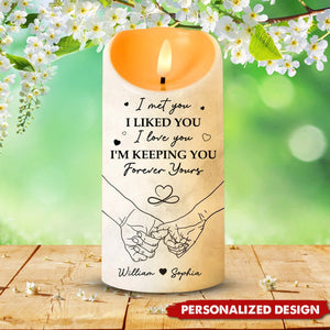 From Our First Kiss Till Our Last Breath- Personalized Customized Gender Couple LED Candle