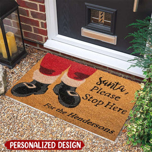 Personalized Santa Claus Doormat, Christmas Fun Doormat