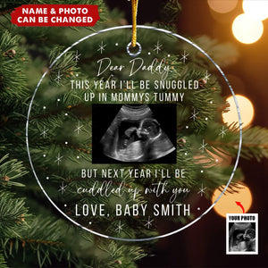 New Dad Gift From The Bump - Personalized Christmas Acrylic Ornament