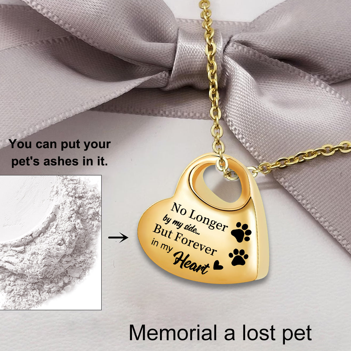 Forever In My Heart - Personalized Memorial Pet Urn Necklace