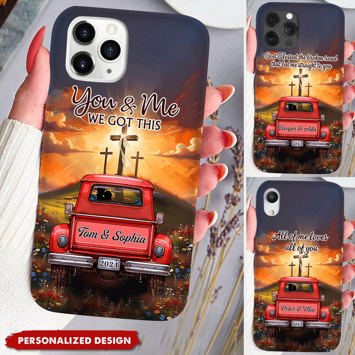 Couple In Truck Head To Cross God Personalized Phone Case