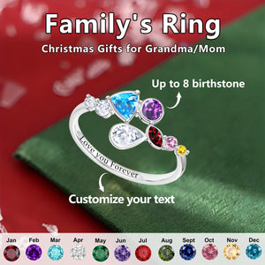 Personalized simple And fashionable irregular Birthstone Ring- A Gift For Her