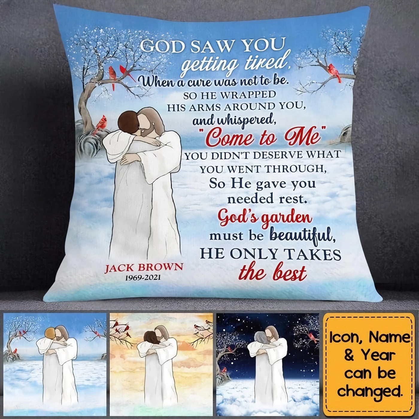 Personalized Memo God's Garden Must Be Beautiful Gift For Loss Pillow