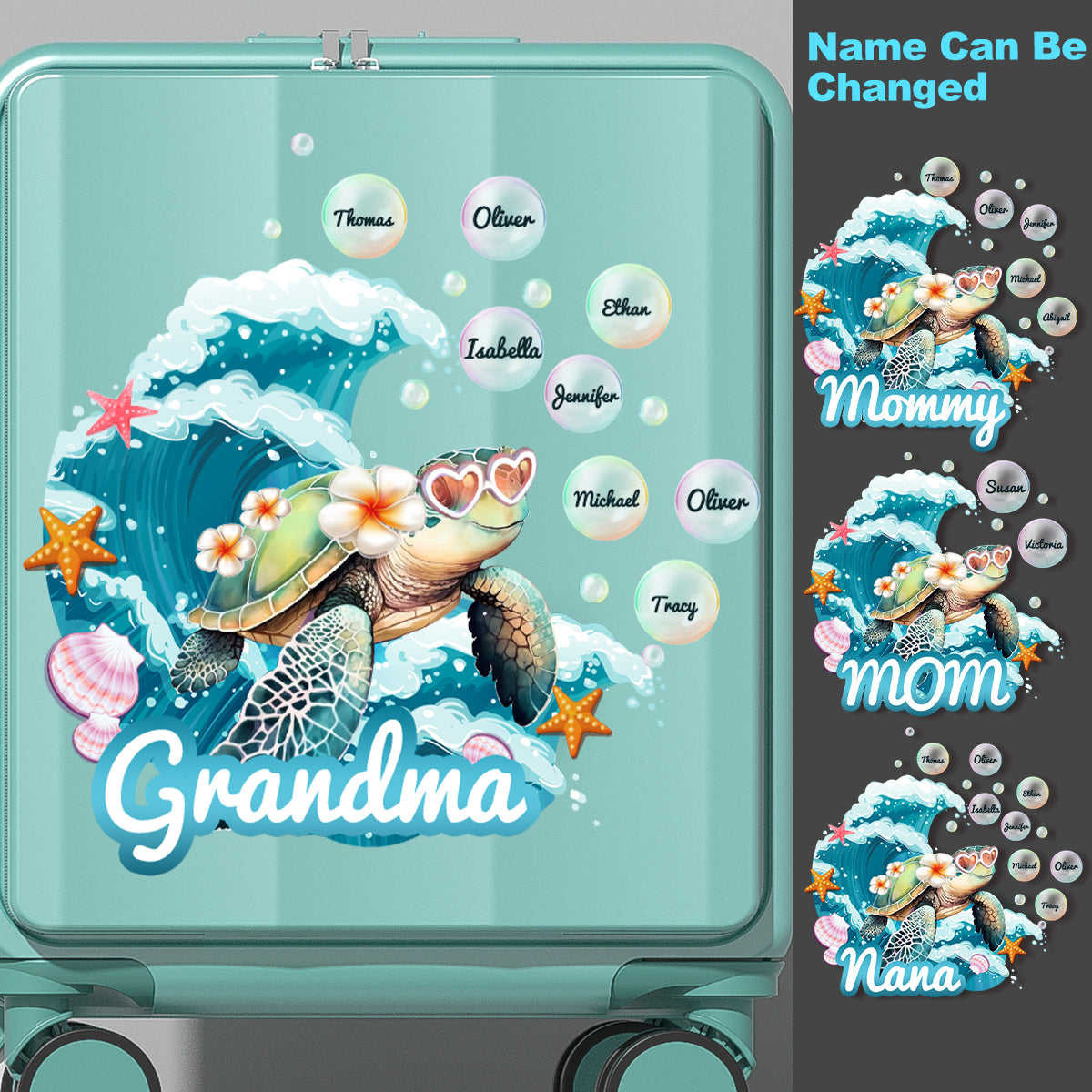 Gift for Cute Grandma Mom Turtle  Personalized Sticker Decal