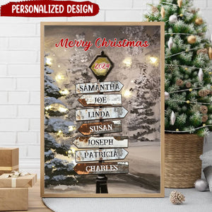 Personalized Vintage Industrial Style Christmas Street Light Poster