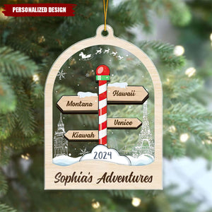 Start A New Adventure - Personalized Travel Memories Ornament- Gifts For Your Family