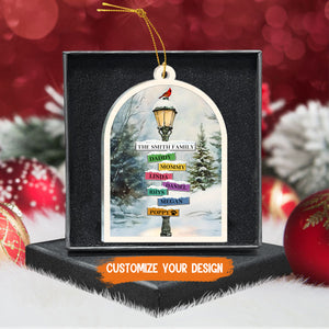 Personalized Wooden Christmas Street Lights Name Custom Ornament