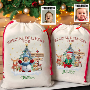 Personalized Custom Christmas Favor Bag-Gift For Baby-Upload Photo